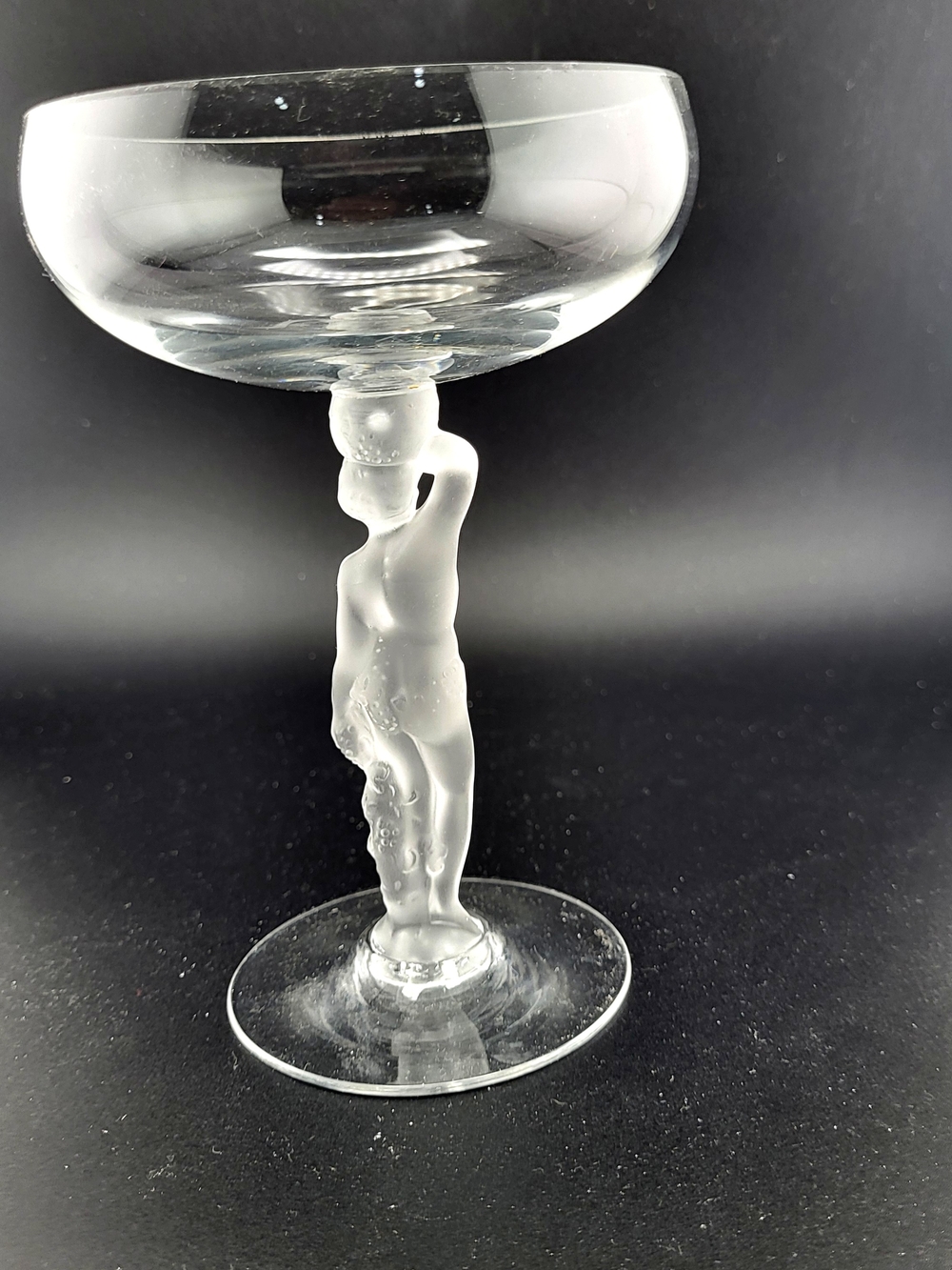 Set Of 5 Bayel Baccus Frosted Nude Figurine Champagne Stem Coupe - Clear Glasses